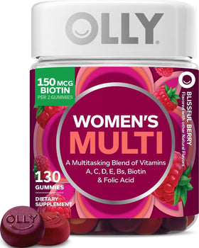 Bouteille OLLY Multivitamines Femmes Gummy 130 Gummies vue de face