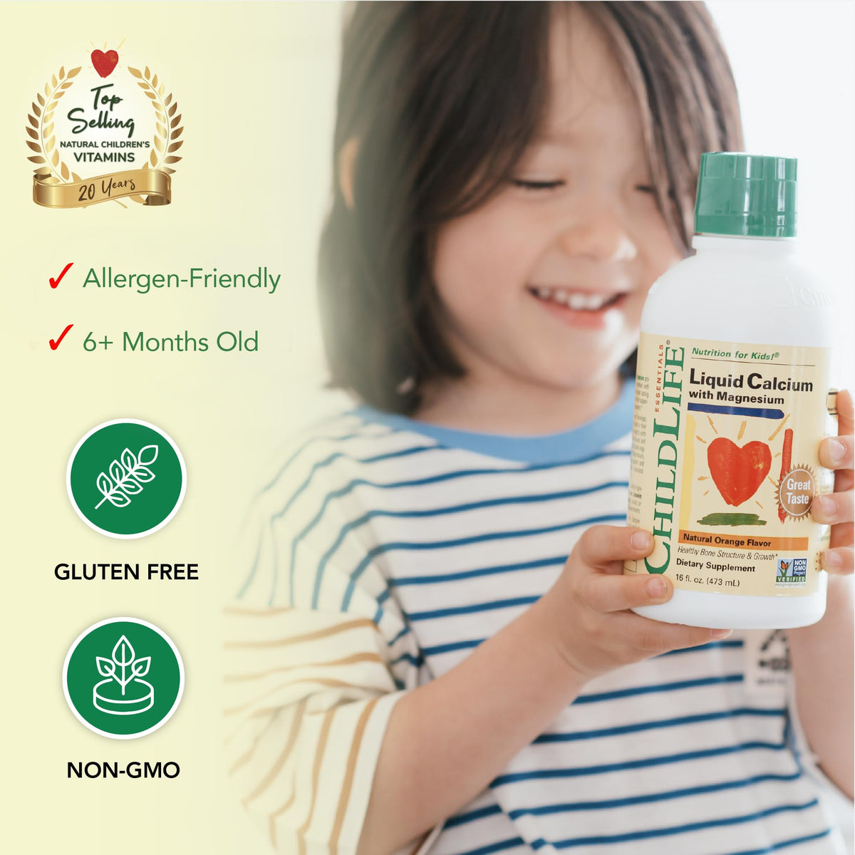 Bouteille ouverte de complément de calcium avec cuillère doseuse