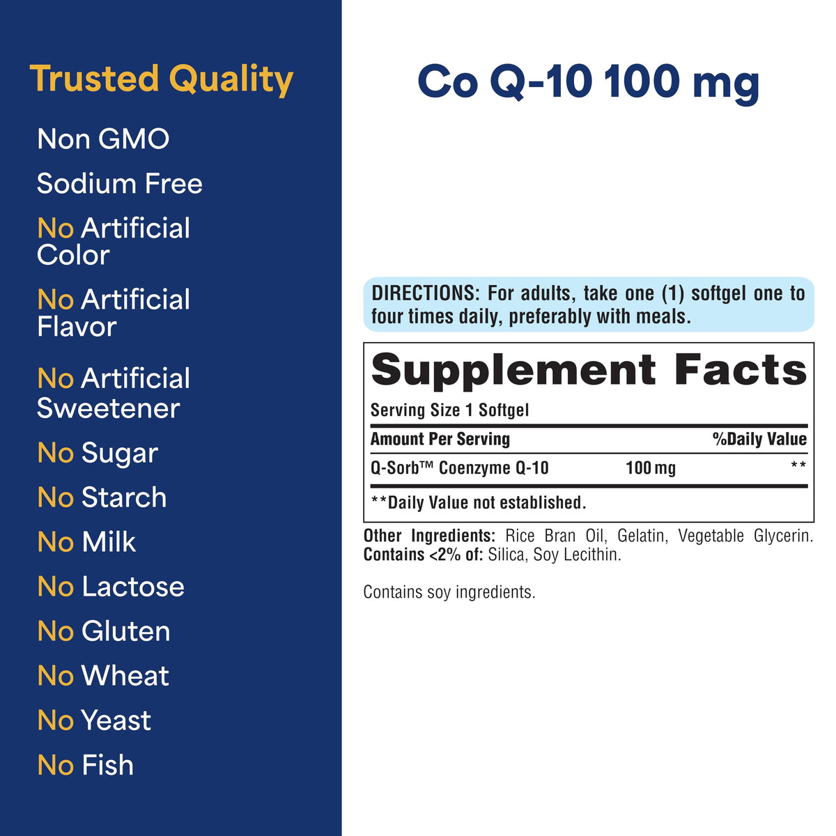 Bouteille Puritan's Pride Coenzyme Q10 sur une table en bois