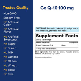 Bouteille Puritan's Pride Coenzyme Q10 sur une table en bois
