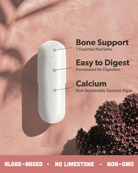 Bouteille sapling Calcium Vegan avec étiquette et détails des ingrédients