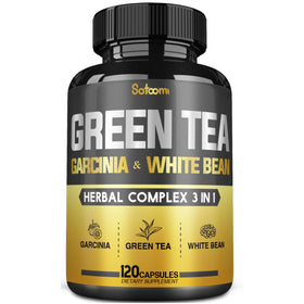Bouteille Satoomi de 120 capsules de thé vert 16000 mg vue de face