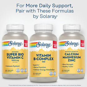 Bouteille SOLARAY avec étiquette de Complexe de Vitamines B