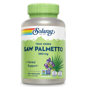 Bouteille SOLARAY Baies de Palmier Nain 580 mg 180 VegCaps vue de face