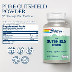 Bouteille SOLARAY GutShield Poudre 150 g vue de côté