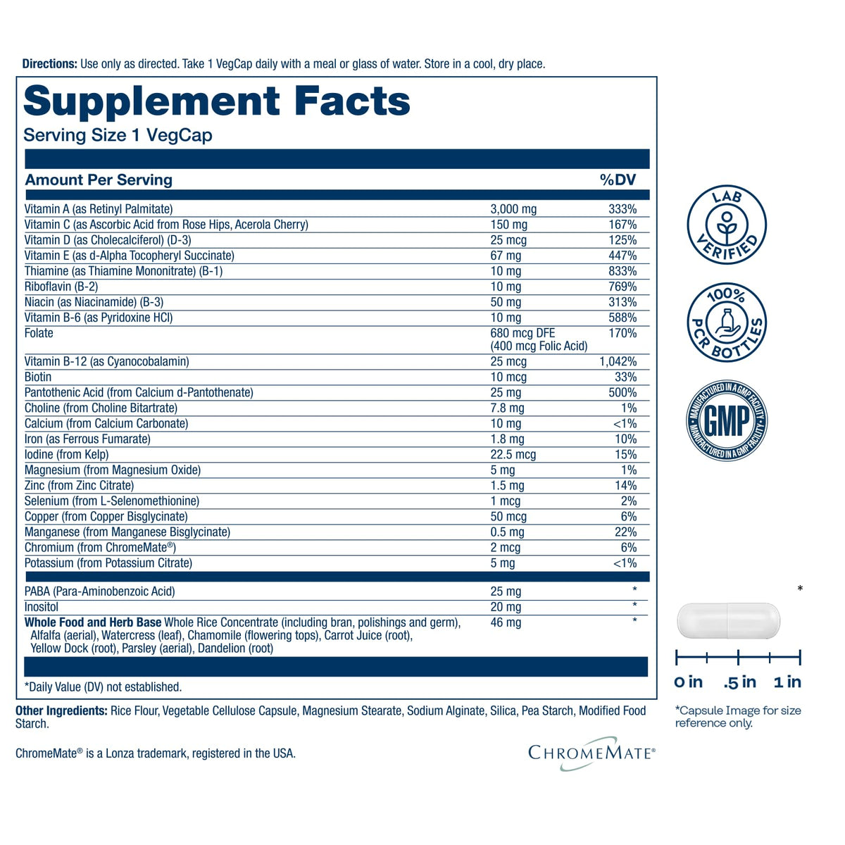 Bouteille SOLARAY Multivitamines avec étiquette visible