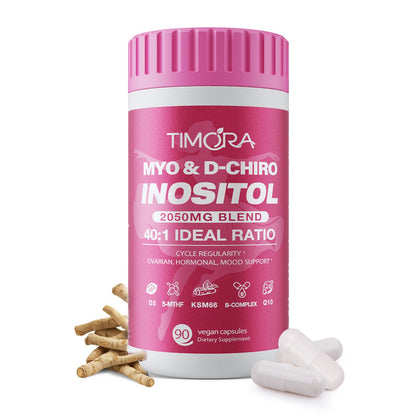 Bouteille TIMORA Complément Alimentaire Myo & D-Chiro Inositol 40:1 vue de face