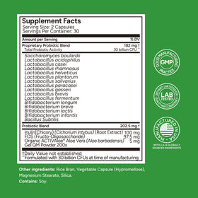 Bouteille Univera avec capsules de probiotiques et prébiotiques