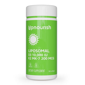Bouteille UpNourish D3 K2 10000 IU 200 mcg vue de face
