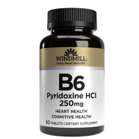 Bouteille Windmill Vitamine B-6 250 mg 60 comprimés vue de face