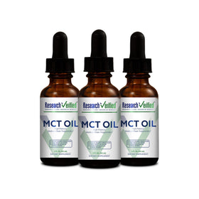 Bouteilles d'huile MCT 2000mg de Research Verified vue de face