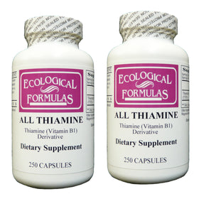 Bouteilles de 250 capsules de Thiamine B1 50 mg Ecological Formulas