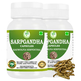 Bouteilles de capsules Sarpgandha 500 mg, avant