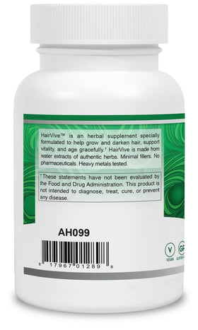 Bouteilles de HairVive ActiveHerb sur une table en bois