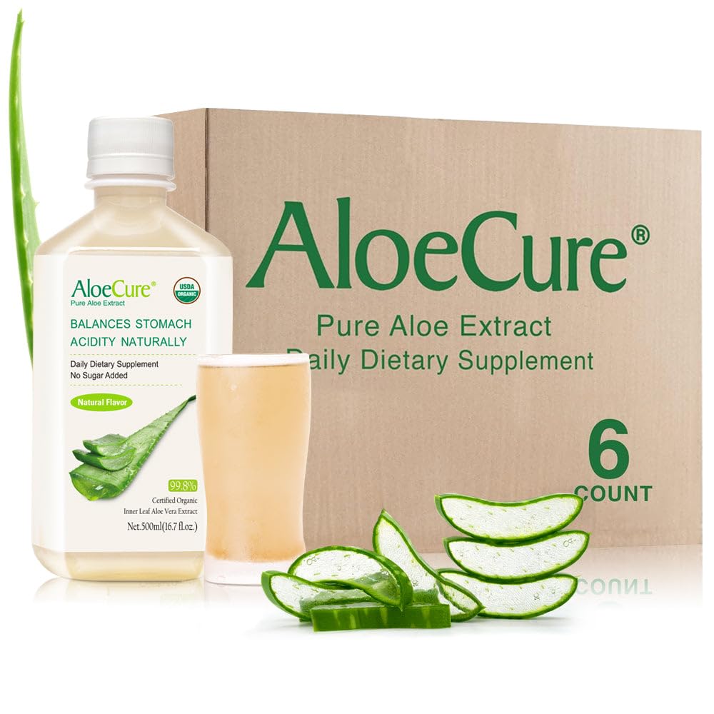 Bouteilles de jus d'Aloe Vera bio AloeCure 500ml en pack