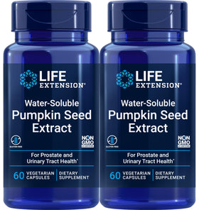 Bouteilles de l'extrait de pépin de citrouille hydrosoluble Life Extension, 60 capsules végétariennes