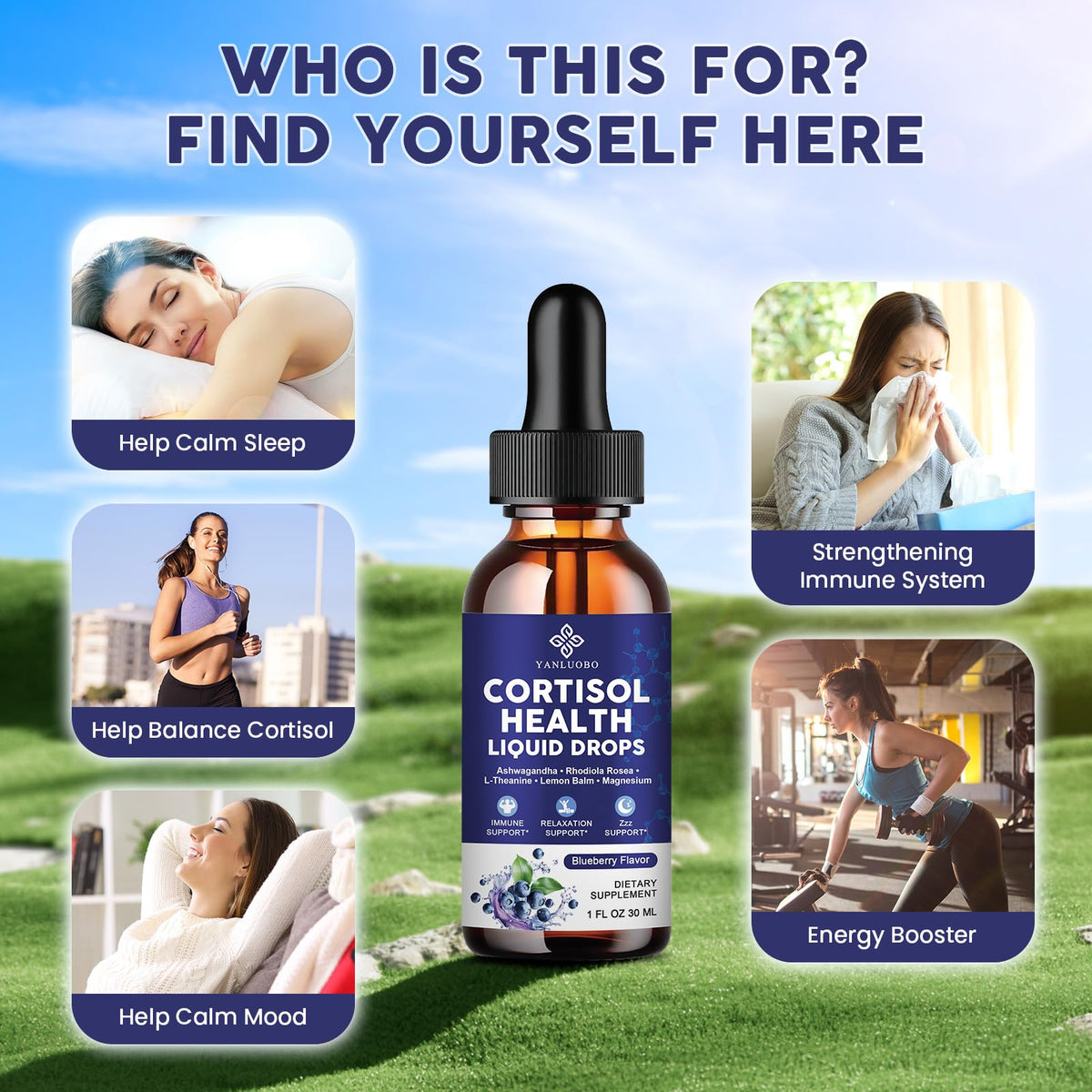 Bouteilles de YANLUOBO Cortisol sur une table