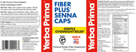 Bouteilles de Yerba Prima Fiber Plus Senna alignées