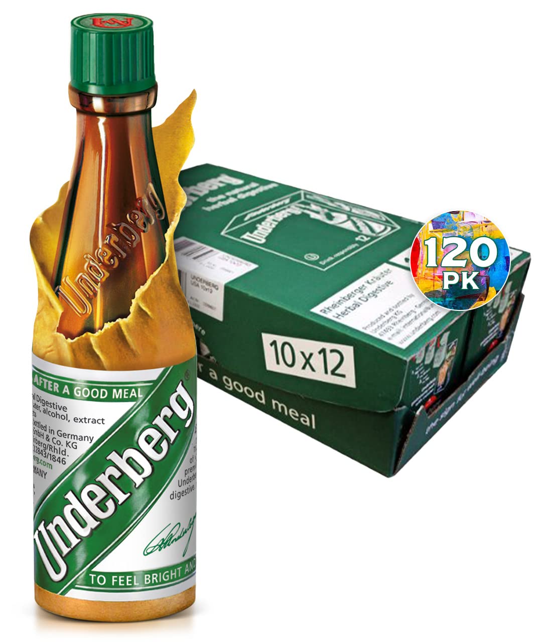 Bouteilles individuelles de Underberg Bitters en paquet de 120