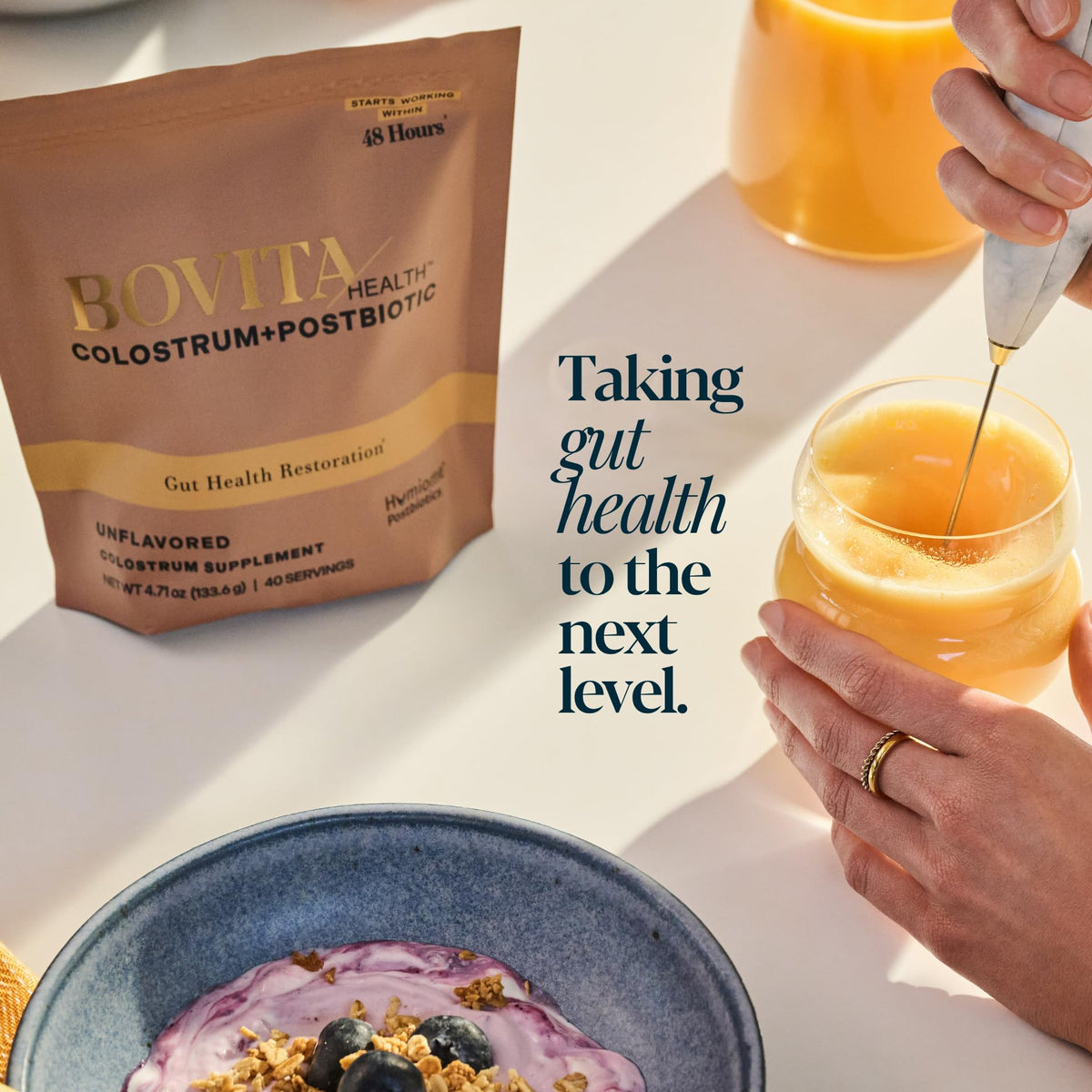 Bovita Health Complément Alimentaire en Poudre Colostrum + Postbiotique 200g en poudre