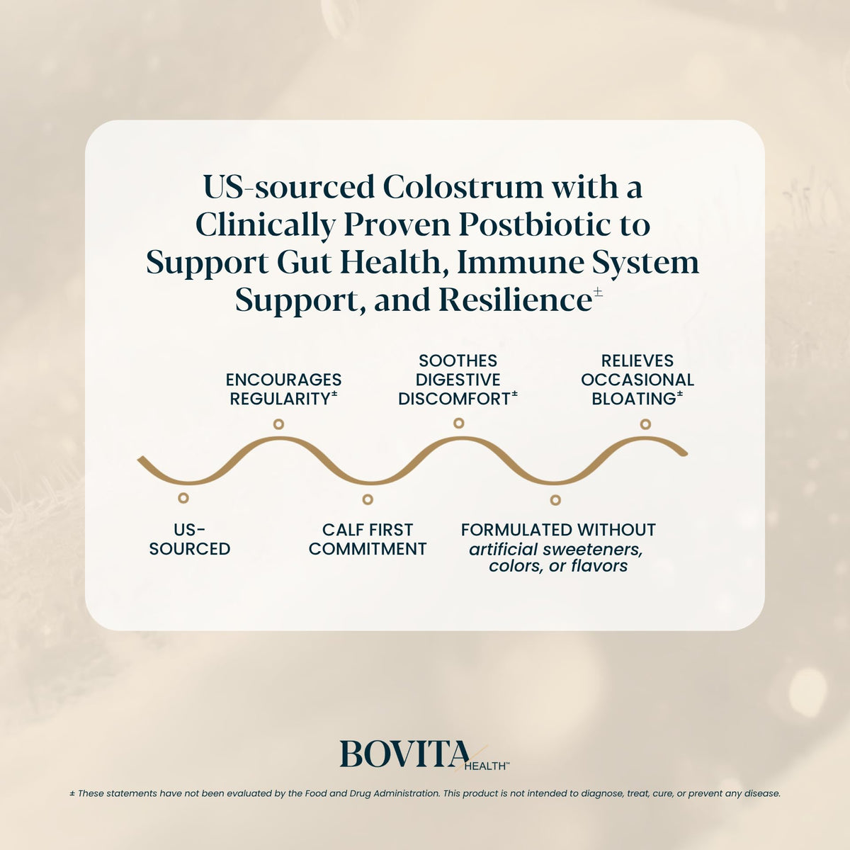 Bovita Health Complément Alimentaire en Poudre Colostrum + Postbiotique 200g ingrédients