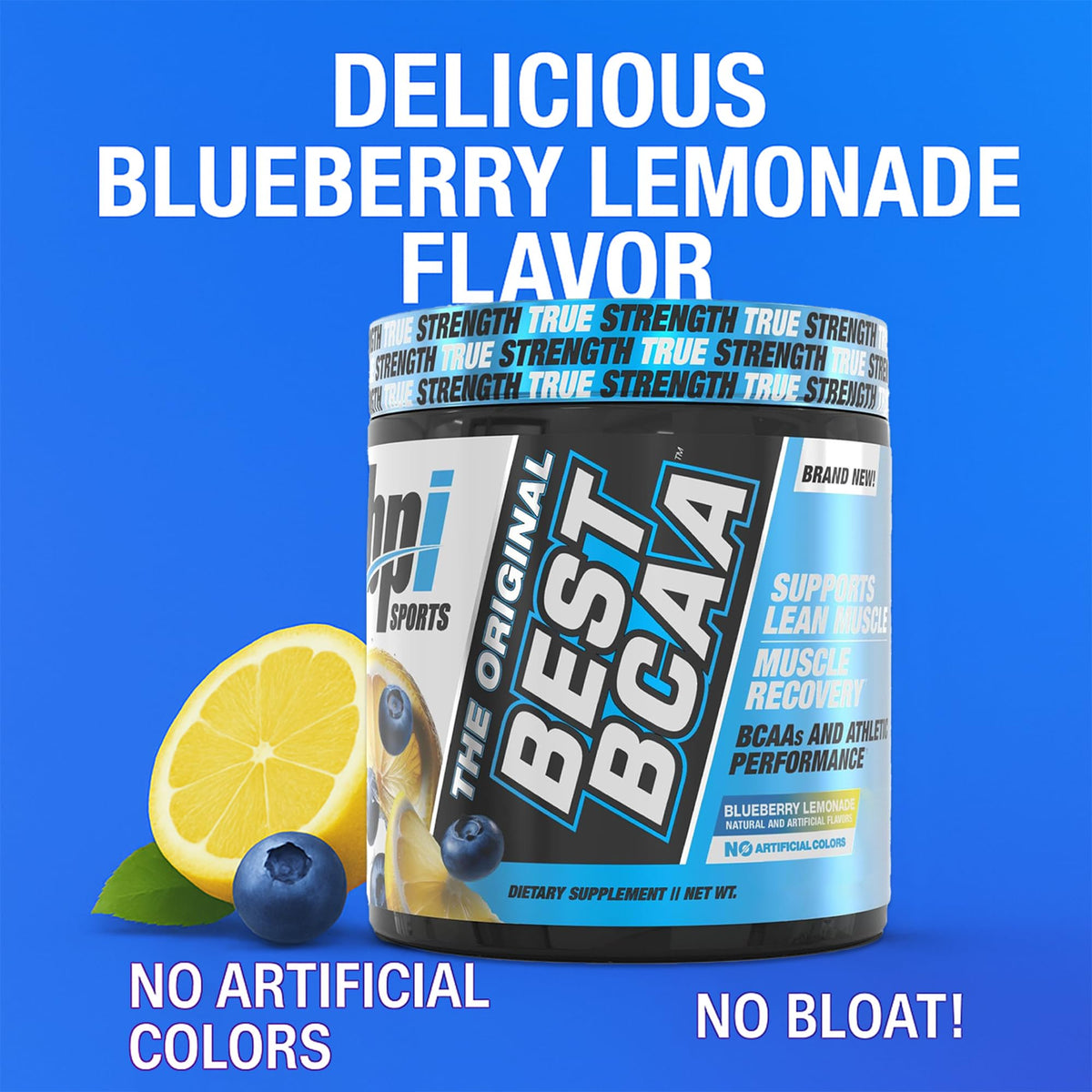 BPI Sports BCAA en Poudre, emballage avec informations nutritionnelles