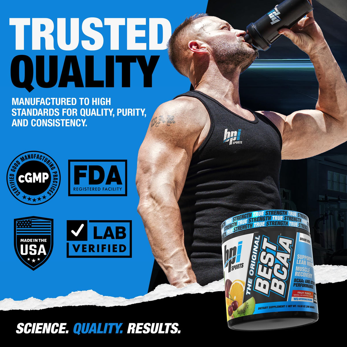 BPI Sports BCAA Poudre, mélange dans un verre d'eau