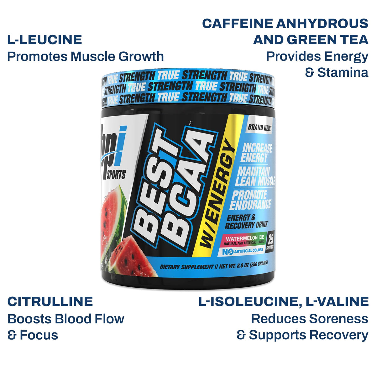BPI Sports BCAA Poudre Pastèque Glacée avec fruits frais