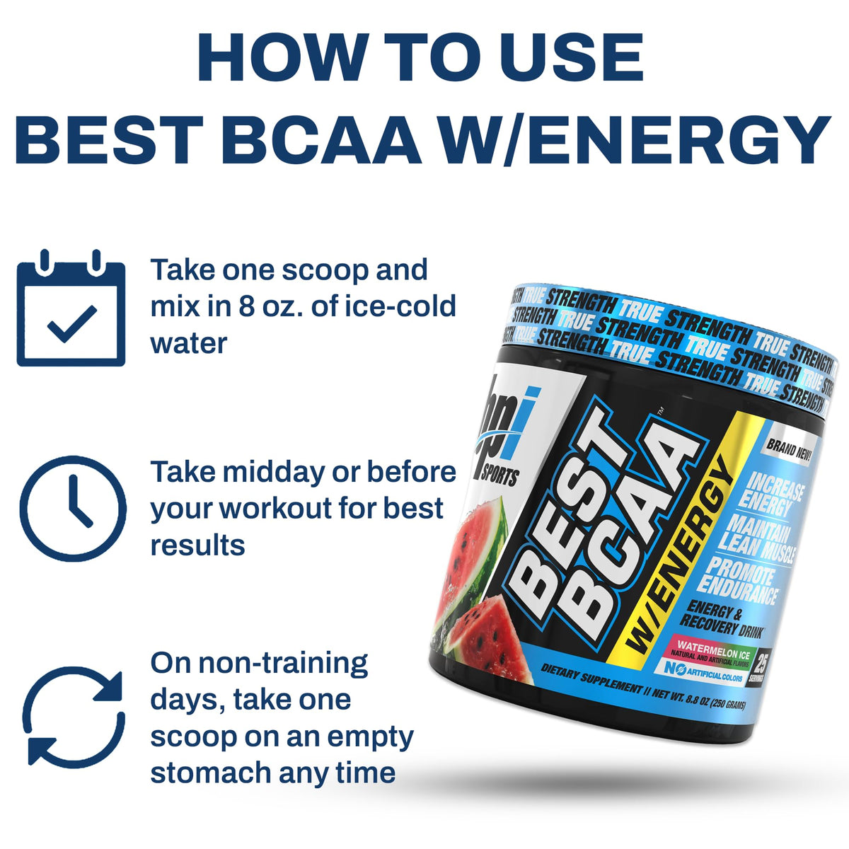 BPI Sports BCAA Poudre Pastèque Glacée en pot