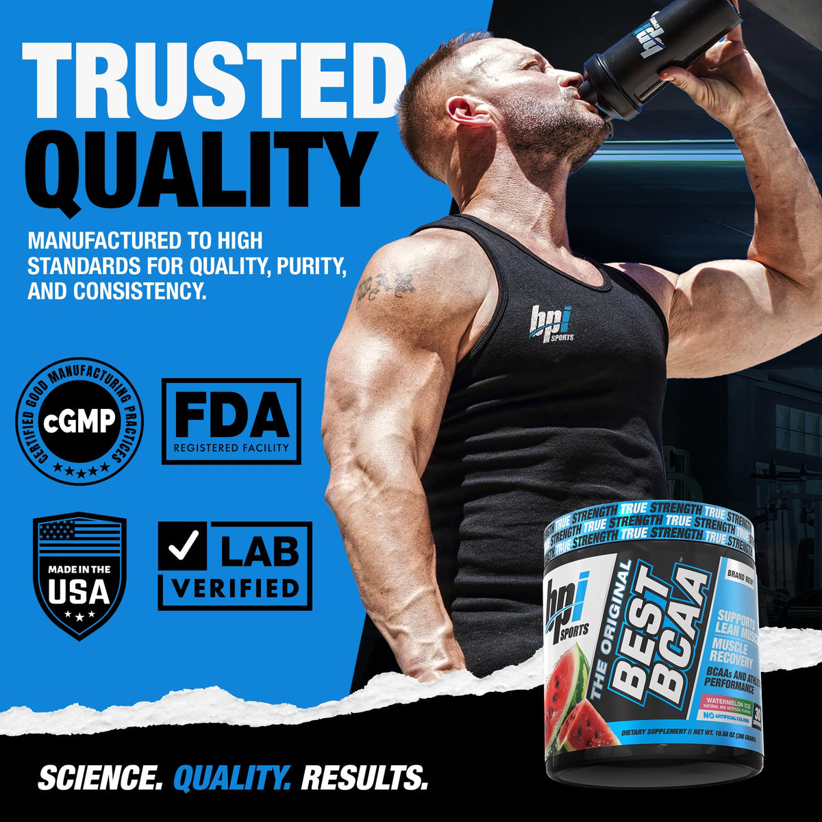 BPI Sports Best BCAA Poudre 372g en préparation dans un shaker