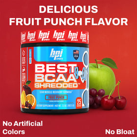 BPI Sports Best BCAA Shredded 422g dos de l'emballage avec ingrédients