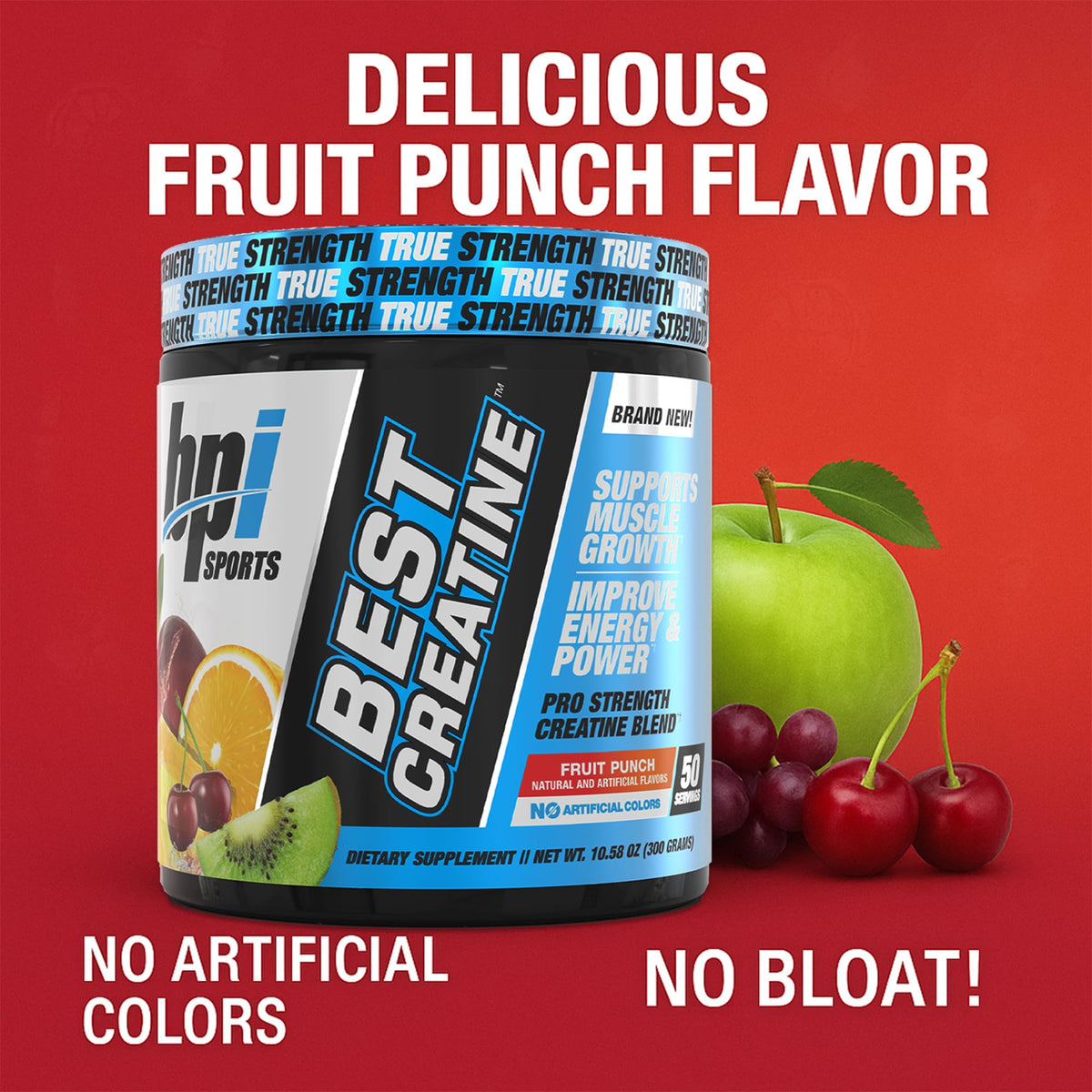 BPI Sports Best Creatine Poudre 358g arrière avec informations nutritionnelles