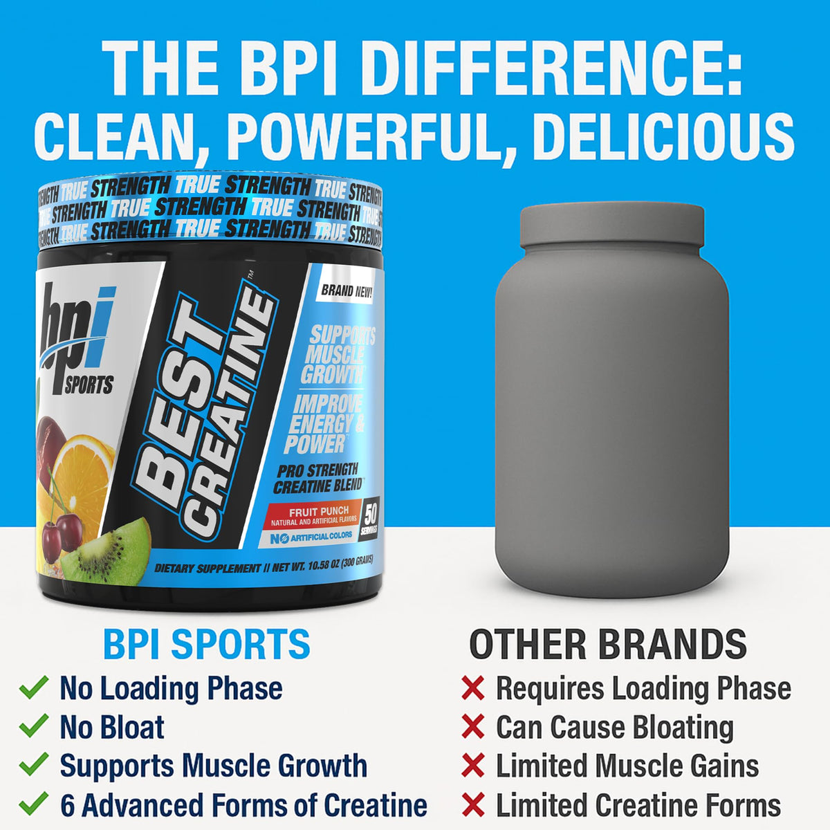 BPI Sports Best Creatine Poudre 358g avec cuillère doseuse