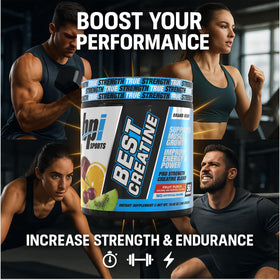 BPI Sports Best Creatine Poudre 358g en utilisation dans un shaker