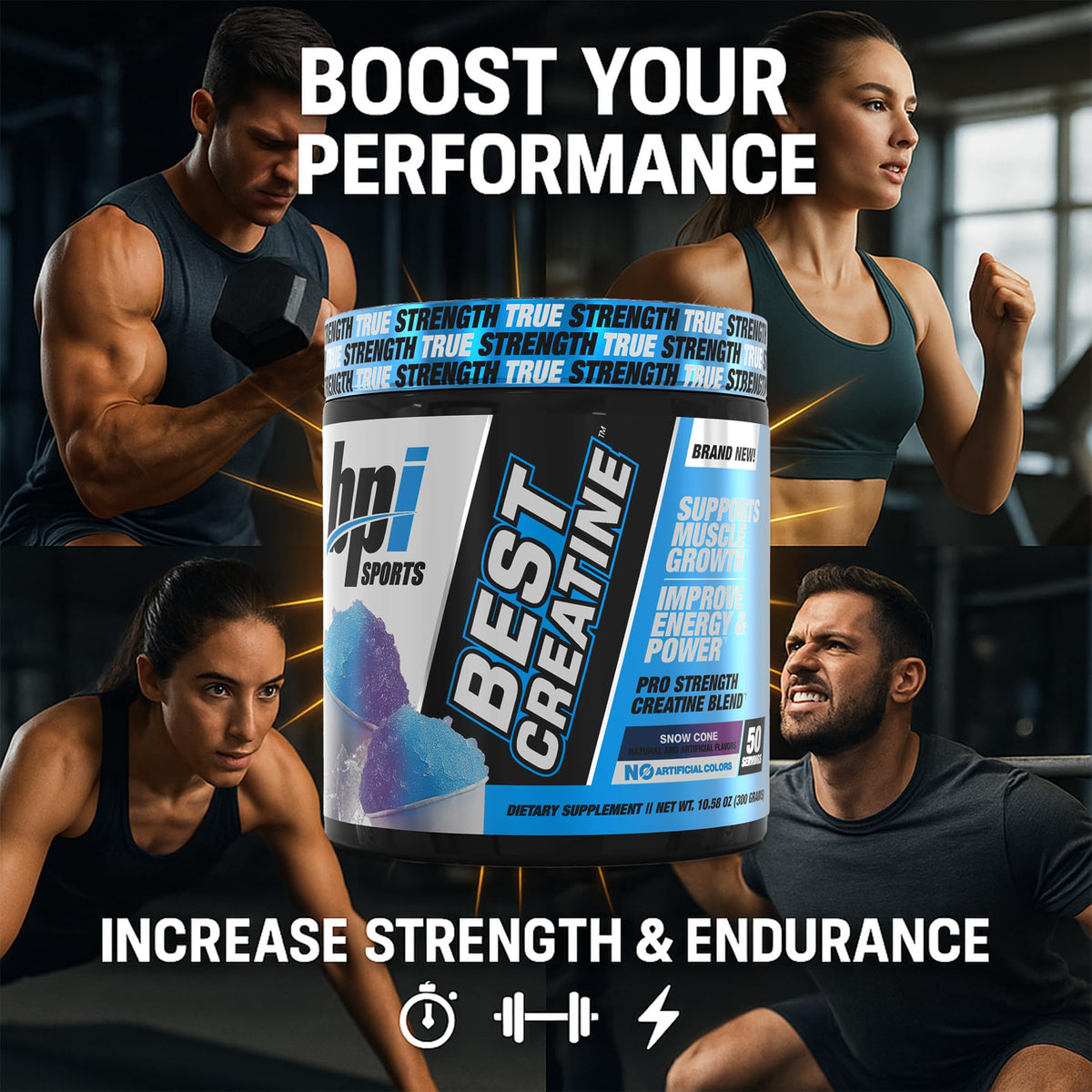 BPI Sports Best Creatine Poudre Monohydrate 358g avec cuillère doseuse