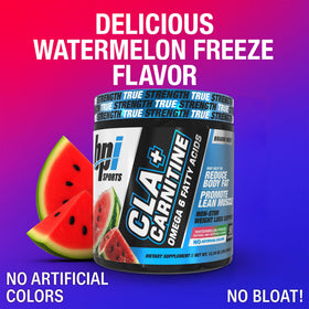 BPI Sports CLA+Carnitine 420g vue arrière avec informations nutritionnelles