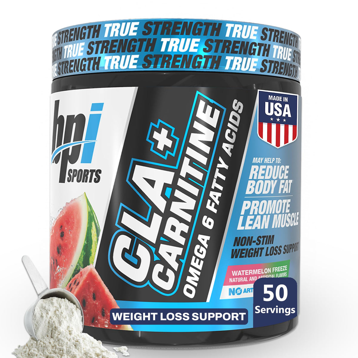 BPI Sports CLA+Carnitine 420g vue de face avec emballage pastèque