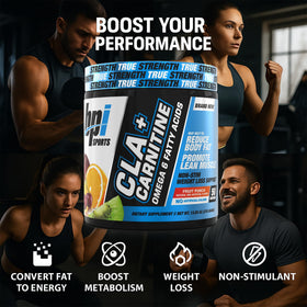 BPI Sports CLA + Carnitine 440g mélange dans un verre d'eau