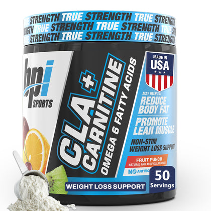BPI Sports CLA + Carnitine 440g pot vue de face