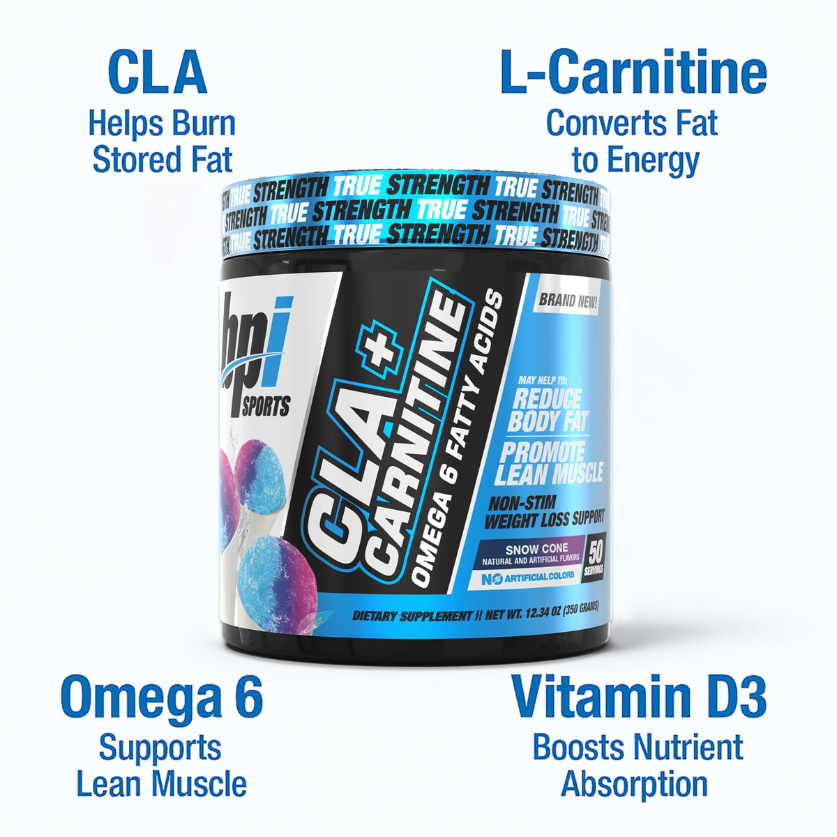 BPI Sports CLA + Carnitine nutrition facts sur l'étiquette