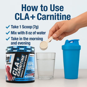BPI Sports CLA + Carnitine Poudre 410g étiquette des ingrédients