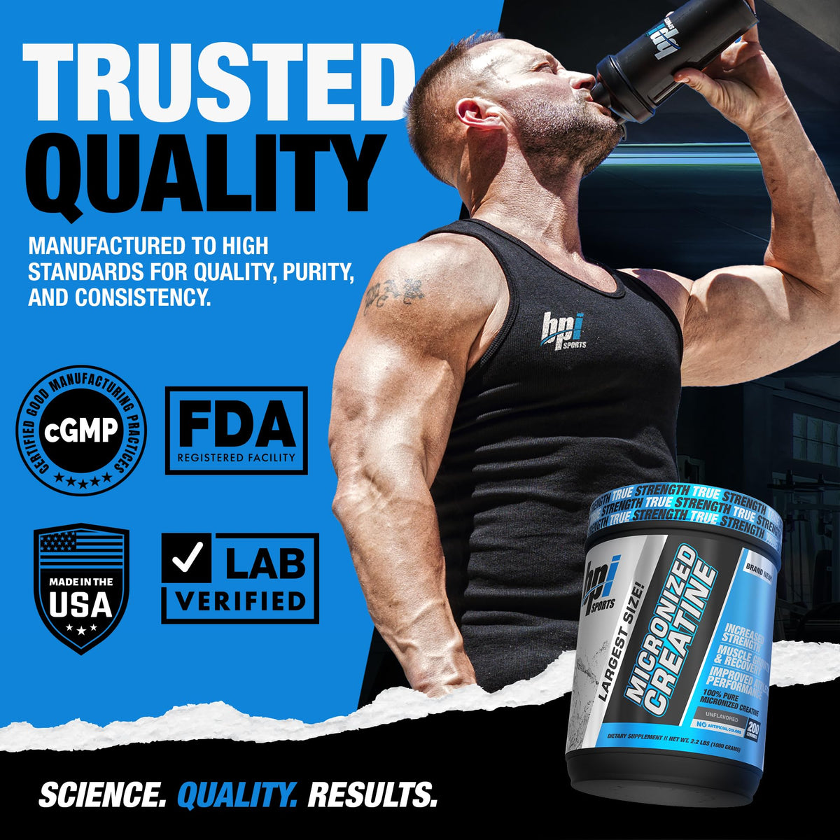 BPI Sports Créatine Micronisée 1129g avec cuillère doseuse
