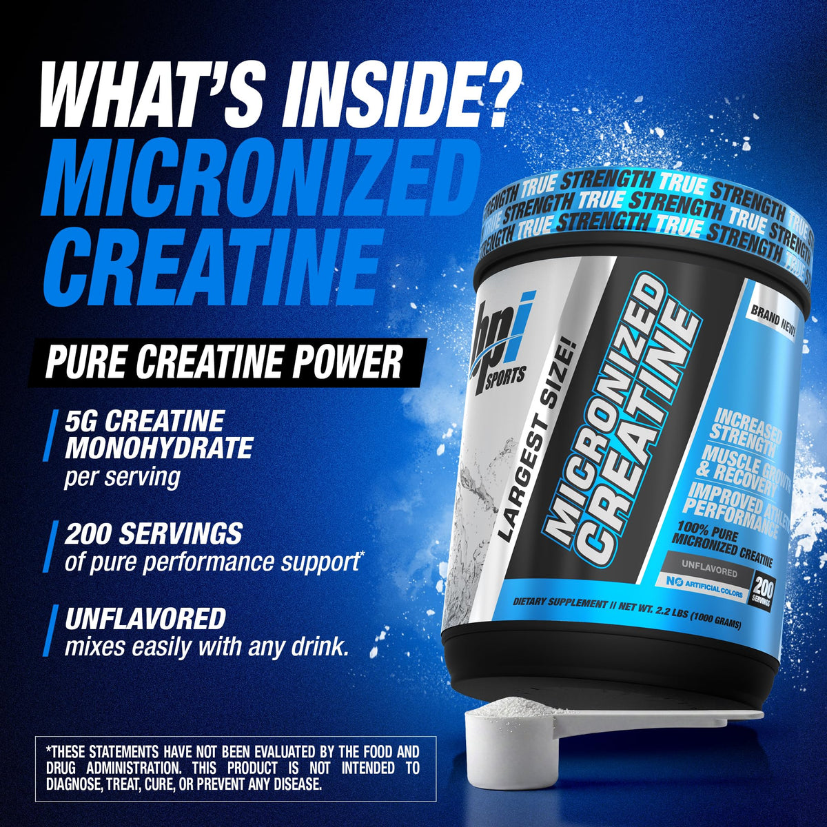 BPI Sports Créatine Micronisée 1129g vue de dos