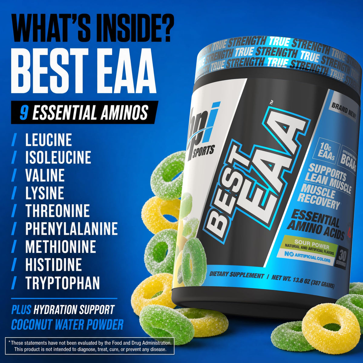 BPI Sports EAA Powder Sour Power en poudre dans un verre