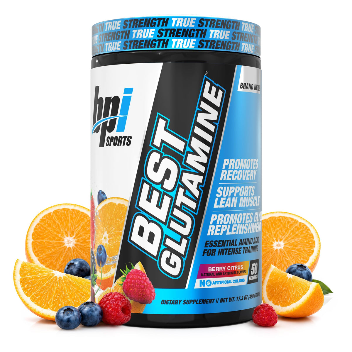 BPI Sports Glutamine 490g packaging front view