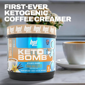 BPI Sports Keto Bomb Crème à Café Vanille 572g en vue de profil