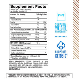 BPI Sports Keto Bomb Crème à Café Vanille 572g ingrédients sur l'étiquette