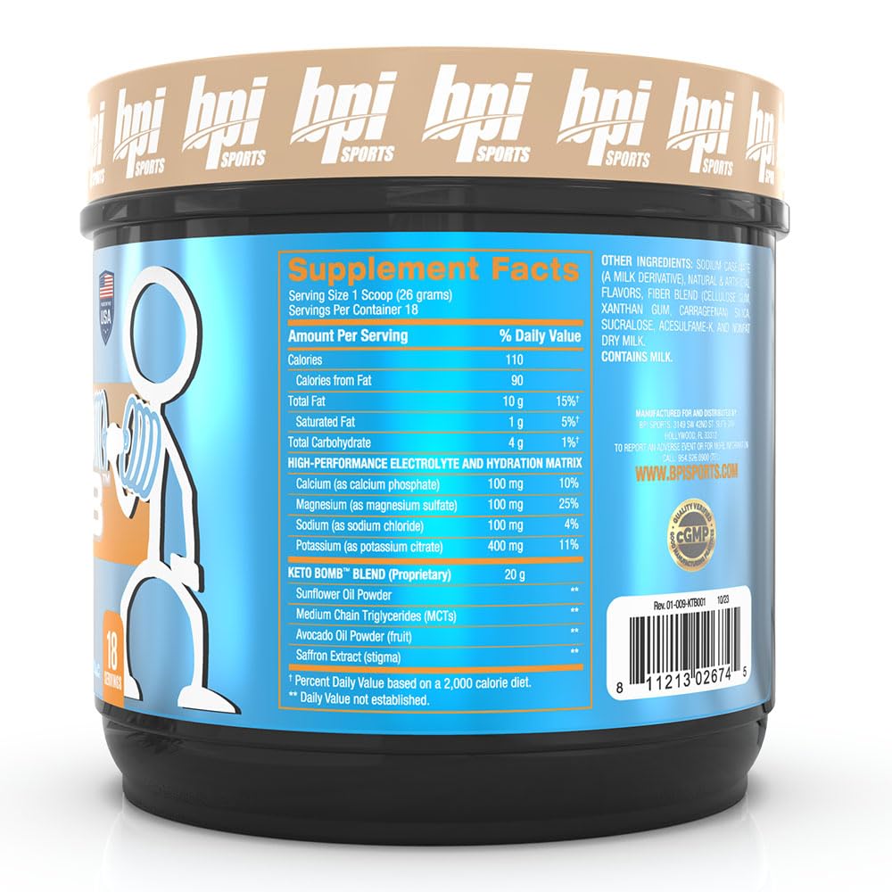 BPI Sports Keto Bomb Crème à Café Vanille 572g mélange dans une tasse de café
