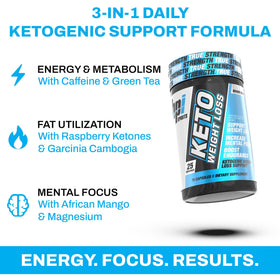 BPI Sports Keto Weight Loss Elite capsules sur une table