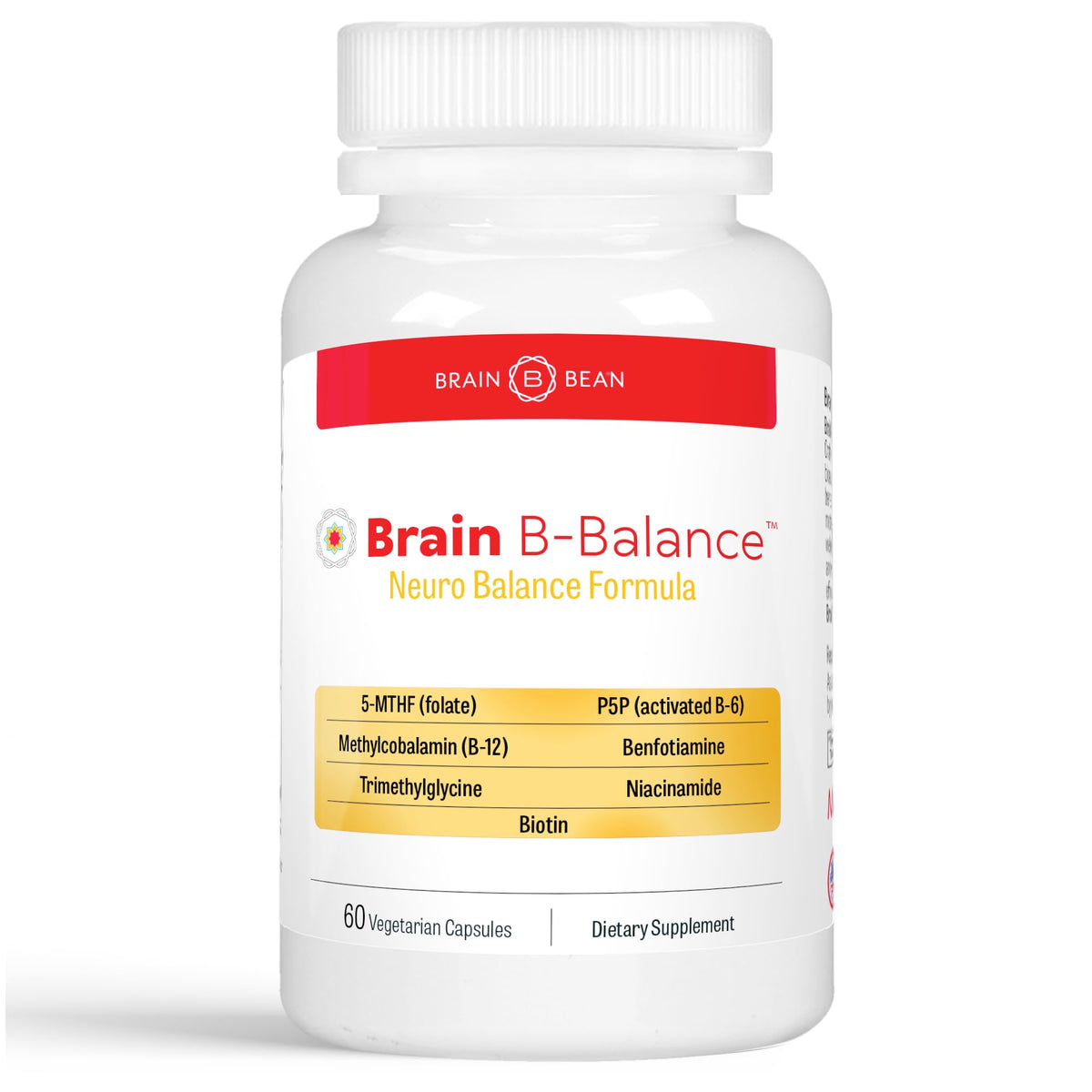 Brain Bean Brain B Balance 60 capsules végétaliennes devant un fond blanc